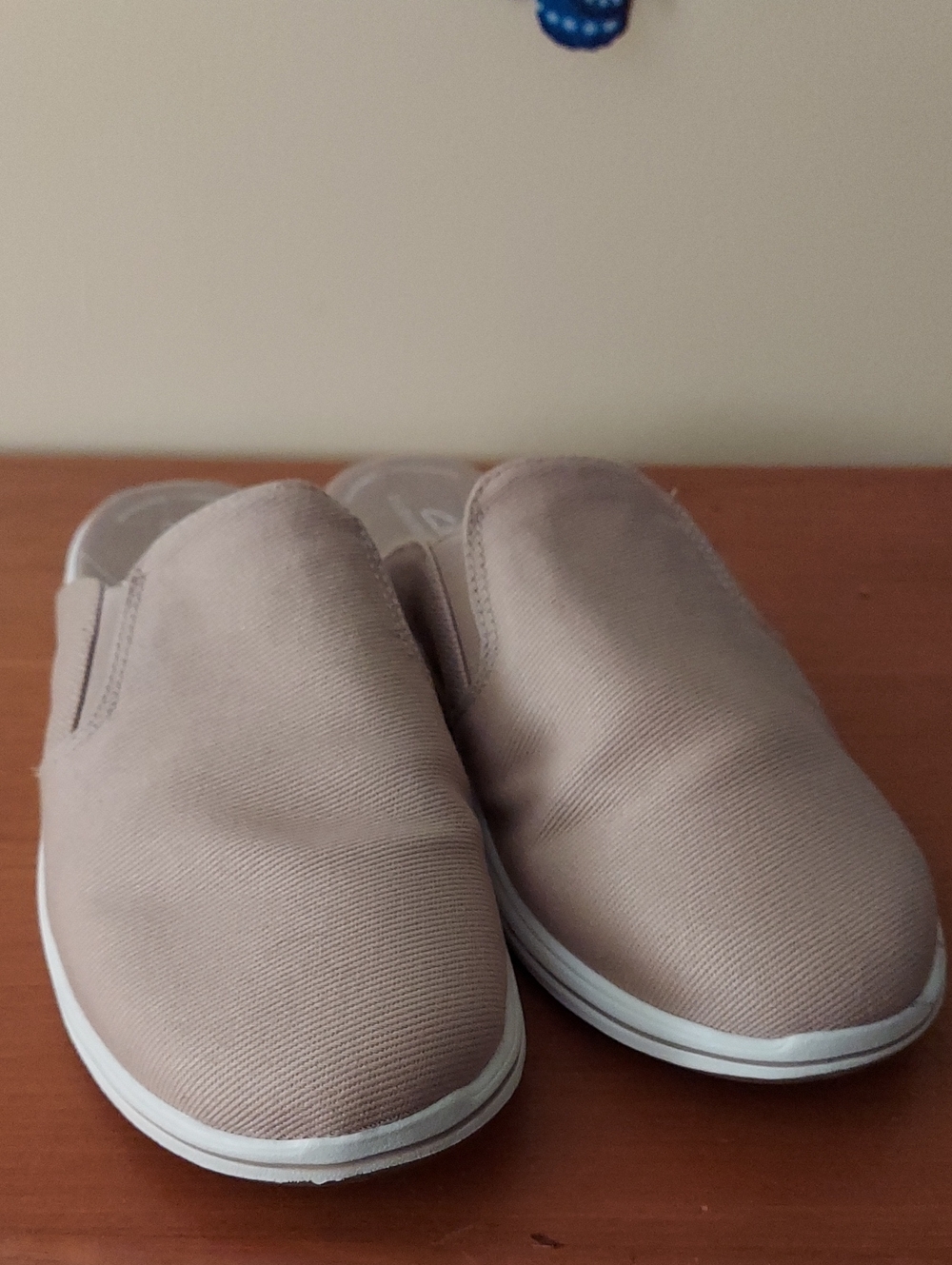 Cloudsteppers by Clarks Neutral Tan Slip-On Canvas Mules